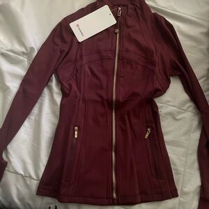 lululemon athletica Maroon Full-Zip Jacket with Gold Hardware